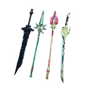 Llavero de Metal con Diseño de Arma de Anime <span class=keywords><strong>Ganyu</strong></span> Mona, Popular y en Oferta, Colgante Decorativo de Aleación de Estaño - Product Image 1