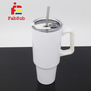 Tumbler Riutilizzabile di Alta Qualità per Sublimazione, 40oz/1200ml, <span class=keywords><strong>con</strong></span> Manico e Cannuccia, Coperchio Trasparente Scorrevole per Sublimazione - Product Image 6