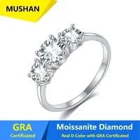 MUSHAN Luxus-Schmuck 925 Sterling Silber Ringband für Damen GRA-Zertifizierter Moissanit Diamant Smaragd D-Farbe Ringe Feiner Schmuck