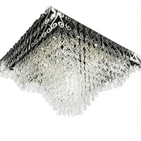 Lustre LED carré moderne de luxe personnalisé non standard avec commande par bouton pour villas, clubs et salles d'exposition