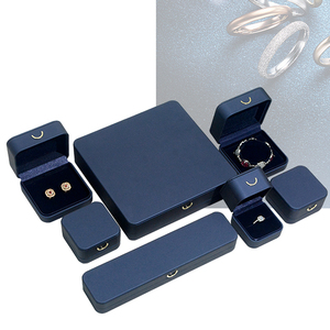 FORTE PU Leather Jewelry <b>Box</b> Bluecustom logo High End Jewelry Package Ring <b>Earrings</b> Bracelet Pendant LongChain <b>Box</b> Jewelry Boxes - Product Image 1