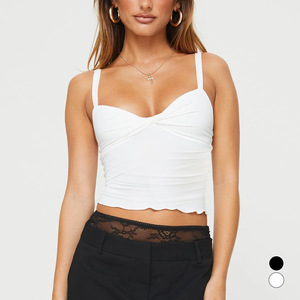 <span class=keywords><strong>Top</strong></span> Corto da Donna Aderente <span class=keywords><strong>Bianco</strong></span> con Spalline Sottili, Canotta Sexy alla Moda <span class=keywords><strong>Senza</strong></span> <span class=keywords><strong>Maniche</strong></span> - Product Image 1