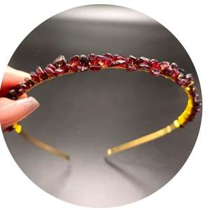 تاج من الكريستال الطبيعي الحظي، إكسسوار شعر يدوي الصنع، هدية للعروس في العطلات - Product Image 5