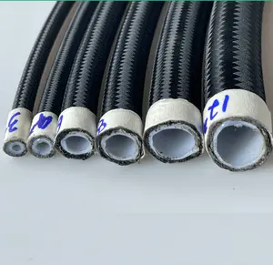 Haofa Stock Black Color Nylon Braided Nylon Hose Manguera De Ptfe Slang An3 An4 An6 An8 An10 An12 An Braided Ptfe Hose