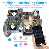 Plafonnier LED encastré rond coloré, lumière intelligente pour maison connectée, 10W 15W RGB, dimmable, Wifi, downlight intelligent