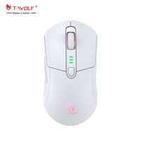 Mouse para Juegos de PC Tri-Modo, USB 2.4GHz Recargable, RGB 6D 12800DPI 1000Hz, Ergonómico y Programable con Pegatinas Antideslizantes