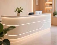 Bureau de réception moderne en MDF de luxe, écologique, avec éclairage LED pour hôtel, salle de sport, salons de beauté