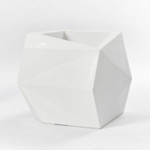 Pot de fleurs d'intérieur en ciment noir blanc mat écologique Pot de fleurs léger en origami pour intérieur et extérieur en polygone de béton - Product Image 2