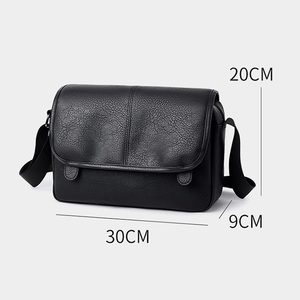 Borsa a Tracolla in Pelle PU per Uomo con Logo Personalizzato, Stile Retrò Europeo Classico Espandibile Tipo <span class=keywords><strong>Postino</strong></span> - Product Image 2
