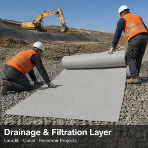 <span class=keywords><strong>Géotextile</strong></span> en fibres continues haute résistance pour filtration, drainage, séparation, renforcement, routes, voies ferrées, décharges, protection des pentes - Product Image 6