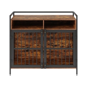 Cage pour chien de taille moyenne avec double porte, cage/chenil pour chien en bois de 38 pouces avec étagère de rangement, multifonctionnelle. - Product Image 5