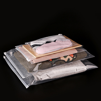 Sac d'emballage imprimé recyclable et réutilisable pour vêtements, sac en plastique avec fermeture éclair coulissante, sac personnalisé en PE givré avec fermeture éclair pour vêtements