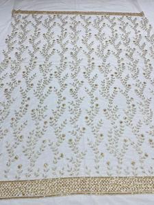 Pure Viscose Georgette Fabric with Heavy Beads Handwork Fully Embroidered and Beaded <b>Material</b> for Premium Embroidery Projects - Product Image 2