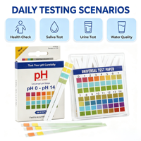 Tiras Indicadoras de pH de Alta Precisión de 0 a 14, Papel de Prueba de pH Multiusos para Calidad del Agua y Cosméticos, Venta al Por Mayor OEM
