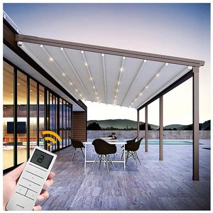 Cubierta Retráctil Motorizada para Balcón, Patio o Pérgola, Resistente al Viento y al Agua, de PVC, con Control Remoto - Product Image 2
