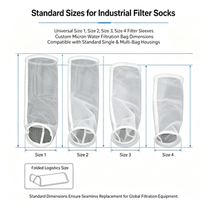 Nouvelles chaussettes filtrantes industrielles en fibres synthétiques 1, 5, 10 microns haute efficacité pour compresseur <span class=keywords><strong>d</strong></span>'<span class=keywords><strong>air</strong></span>, en polyester PP soudé - Product Image 4