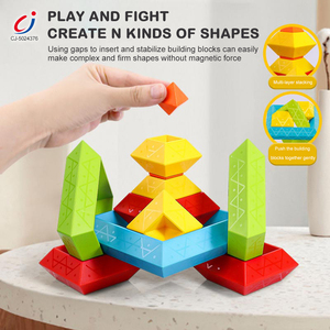 Bloques de Construcción Educativos Chengji, Bloques de Plástico Pequeños, Juguete de Modelos, Pirámide Apilable para Niños, Juguete de Aprendizaje, Juego de Bloques Geométricos - Product Image 2