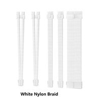 Cable de extensión de nailon blanco trenzado de 8 pines 6 + 2 pines SATA 8P 4 + 4 pines ATX 24 pines para placa base ordenador PC módulo de alimentación