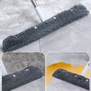 Tête de <span class=keywords><strong>balai</strong></span> serpillière de rechange en chenille, recharge en microfibre absorbante avec poignée torsadée et essoreuse intégrée pour <span class=keywords><strong>balai</strong></span> magique et nettoyage des sols - Product Image 2
