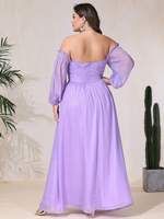 Robe asymétrique grande taille en maille avec taille élastiquée et cordon de serrage Double Crazy