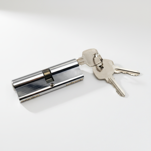 Cylindre de serrure de porte en laiton <span class=keywords><strong>avec</strong></span> coque en zinc argenté, double clé, 90 mm, <span class=keywords><strong>avec</strong></span> 3 clés en fer normales pour porte en bois, directement de l'usine - Product Image 1