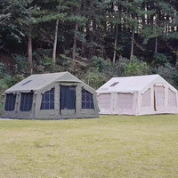 Tente gonflable 17,2 pieds avec cloison, double couche, quatre saisons, grande tente familiale pour le camping en plein air