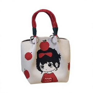 Sac fourre-tout unisexe tricoté en polyester, à fermoir magnétique, grande capacité, portable, modèle hiver populaire, carré moyen, pour le déjeuner, idéal pour l'export. - Product Image 4