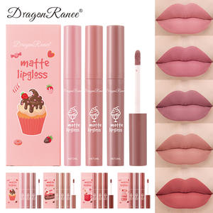 Dragon Ranee Ensemble Crème Glacée 3 Pcs/Boîte, Rouge à Lèvres Mat Velouté, Brillant à Lèvres Non <span class=keywords><strong>Collant</strong></span> pour Femmes J1 - Product Image 3