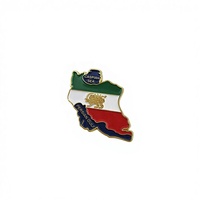 Épinglette personnalisée en métal avec le lion et le soleil du drapeau iranien pour la décoration de chapeau