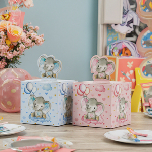 Éléphant mignon Design Baby Shower Petites Boîtes De Papier De Bonbons Faveur De Fête D'anniversaire Pour Enfants Cadeau Chocolat Emballage Boîtes De Papier - Product Image 5