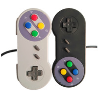 Manette de jeu USB filaire pour Super Nintendo/Wii, coque tricolore en plastique, nouveau moule, compatible SNES/ordinateur