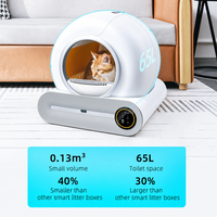 Bac à litière automatique pour chat 65L, autonettoyant, fermé, électrique, toilette pour animaux de compagnie, contrôle des odeurs, bac à litière intelligent, fabrication OEM ODM