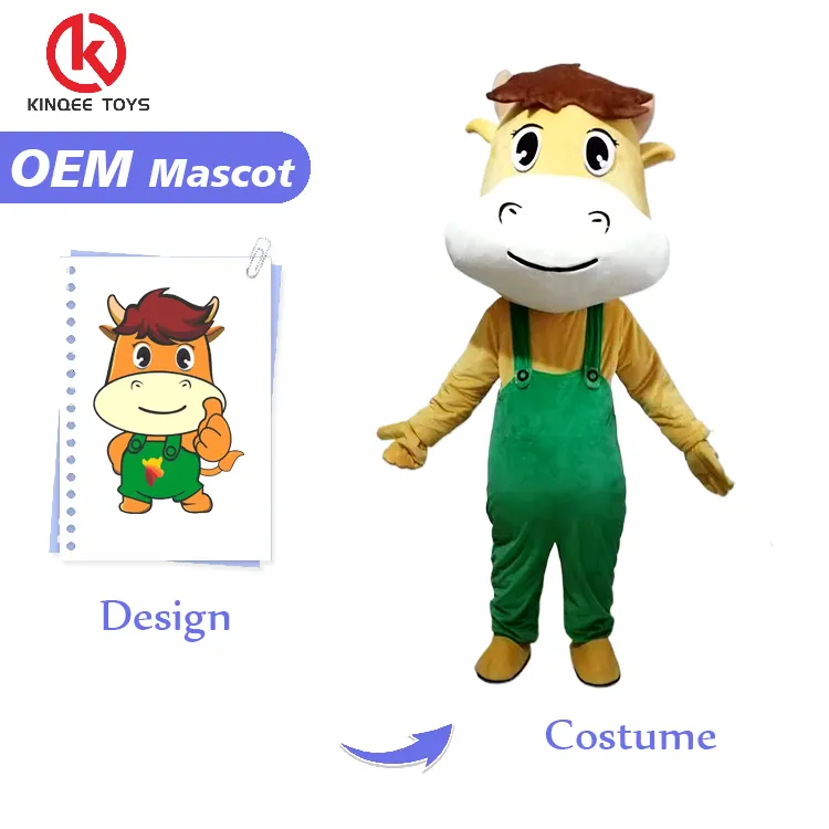 Disfraz Kinqee, disfraces de mascota personalizados de dibujos animados, personaje de dibujos animados realista, disfraces de Mascota de ganado, diseño de fábrica OEM, Animal