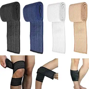Perban katun elastis untuk pergelangan tangan, pelindung pergelangan kaki siku, pita penopang lutut kompresi, pita olahraga, keamanan kebugaran