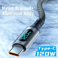 Câble USB de haute qualité, type C, charge rapide, câbles flexibles pour téléphone portable, accessoires pour téléphone portable avec écran LCD pour iPhone 16