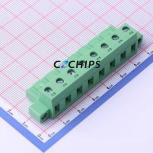 DB2EKM-7.62-8P-GN-S Plug-in Terminal Block P=7.62mm Connector Male Plug Screw Fixing 1x8P 7.62mm - Product Image 1