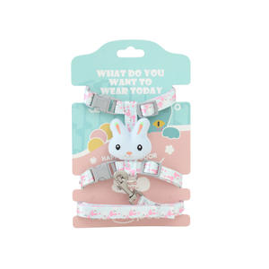 귀여운 사랑스러운 만화 토끼 인형 애완 동물 하네스 가죽 끈 세트 작은 개 고양이 애완 동물 공급에 대한 조정 가능한 크기 - Product Image 3