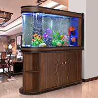 Nouveau Style chinois balle en forme de U verre aquarium multi-fonction coin Aquarium grand filtre inférieur dans le salon