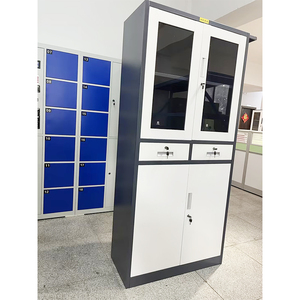 Trung Quốc Kim Loại tủ lưu trữ 4 cửa kim loại văn phòng nội các cửa kính ngăn kéo kim loại Tủ hồ sơ nội thất văn phòng - Product Image 3