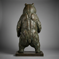Statue d'ours en bronze sur mesure, grande taille, fabrication par moulage à la cire perdue, 2300 mm de haut, sculpture réaliste d'ours brun debout