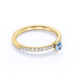 Anillo de Mujer Moderno, Plata de Ley 925, Anillo de Aguamarina, Piedras Preciosas de Corte Redondo, Joyería, Anillo de Compromiso - Product Image 2