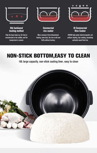 Cuiseur à riz commercial de grande capacité de 45 tasses Corps en acier inoxydable idéal pour les hôtels et les cafétérias - Product Image 4