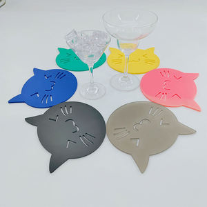 Custom Logo Shaped Silicone PVC Coaster Rubber Drink Mat Non Slip Heat Resistant Cup Pad <b>Table</b> <b>Protector</b> Mat for Coffee Shops - Product Image 2