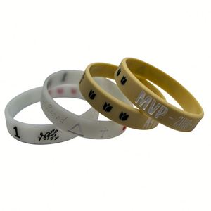 Custom Silicone Wristbands <b>with</b> Printed Embossed Logo - Bulk Rubber <b>Bracelets</b> for Kids Events Schools Promotions Mixed Colors - Product Image 3