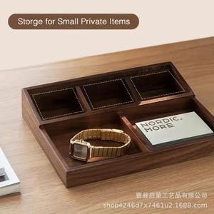 Solid Wood <b>Pen</b> Holder Storage <b>Box</b> Square Detachable Office Desktop Organizer Multi Functional Compartmentalized 2L Capacity - Product Image 4