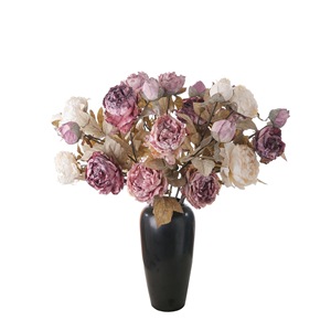 Fleur de pivoine artificielle Wenyu, blanc laiteux, rose clair, rose foncé, haute simulation, pour décoration de mariage, bouquet, 3 têtes, filé à la main - Product Image 5