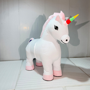 MOQ 1PCS Giant Pony <strong>Horse</strong> Inflatable Cosplay Standing Rainbow Unicorn Cartoon <strong>Mascot</strong> <strong>Costume</strong> for Kids Birthday Party Decorations - Product Image 2