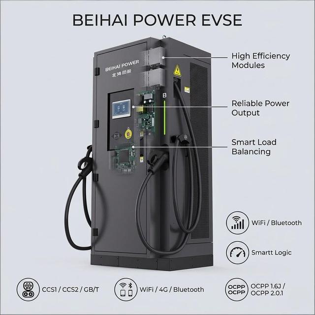 EVSE Source Factory 120kW Smart Load Balancing EV Charger OCPP 1.6J Commercial EV Charging Station for Enterprise Charging Park