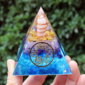 Kogiya Crystal Pyramid Resin Epoxy Craft Desktop Ornament With Internal Engraving Home Decoration <b>Gift</b> - Product Image 1