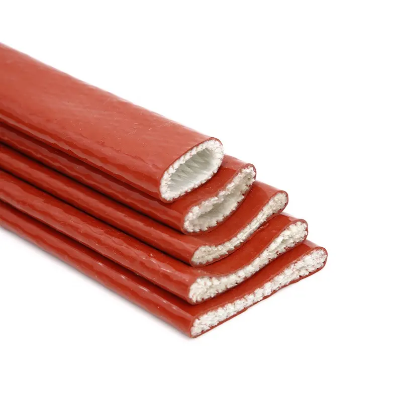 Pyrojacket coloridas de silicone revestido de fibra de vidro Durável Flexível Mangueira de Incêndio Manga Firesleeve para Fios em ambiente de alta temperatura
